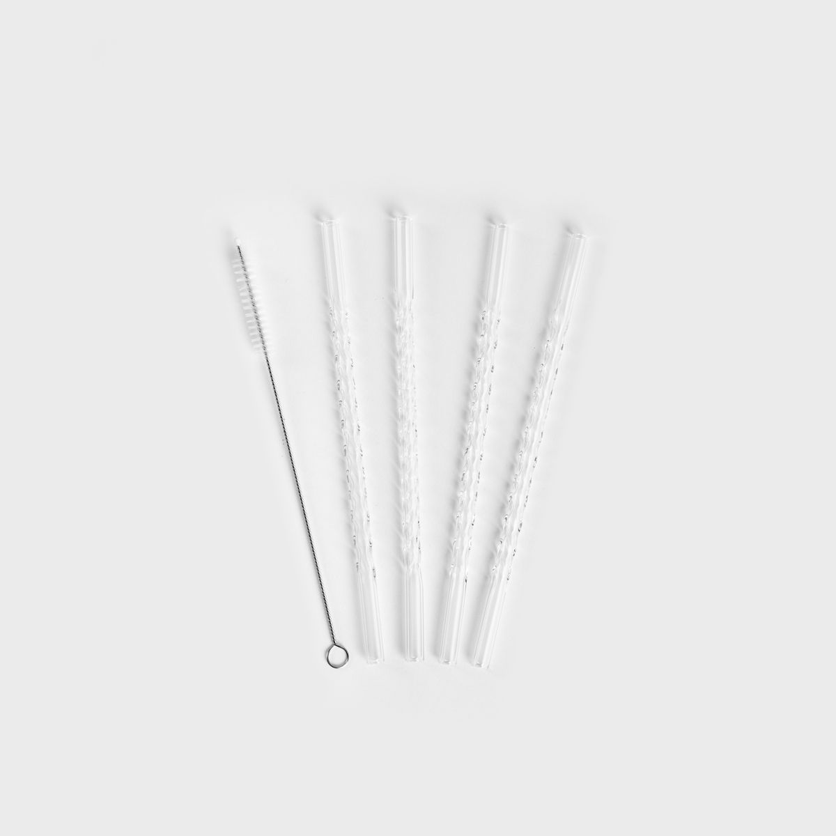Zestaw słomek ALCOLE szklanych z czyścikiem 5 el.