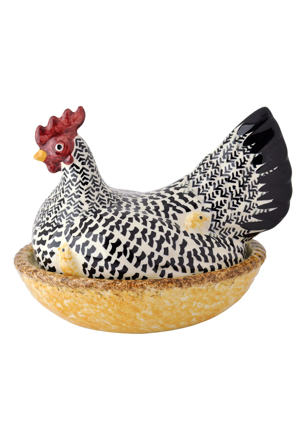 Black Toast Large Silver Hen on Nest