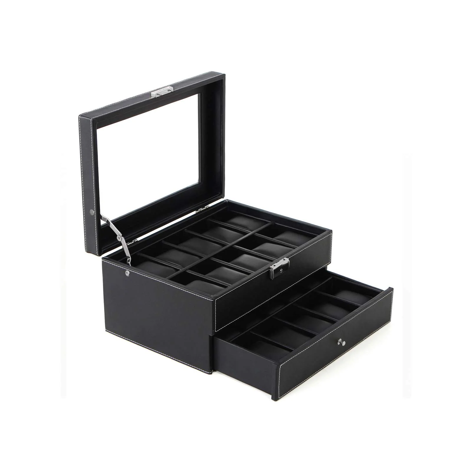 Boîtes à montres 20 cases noir