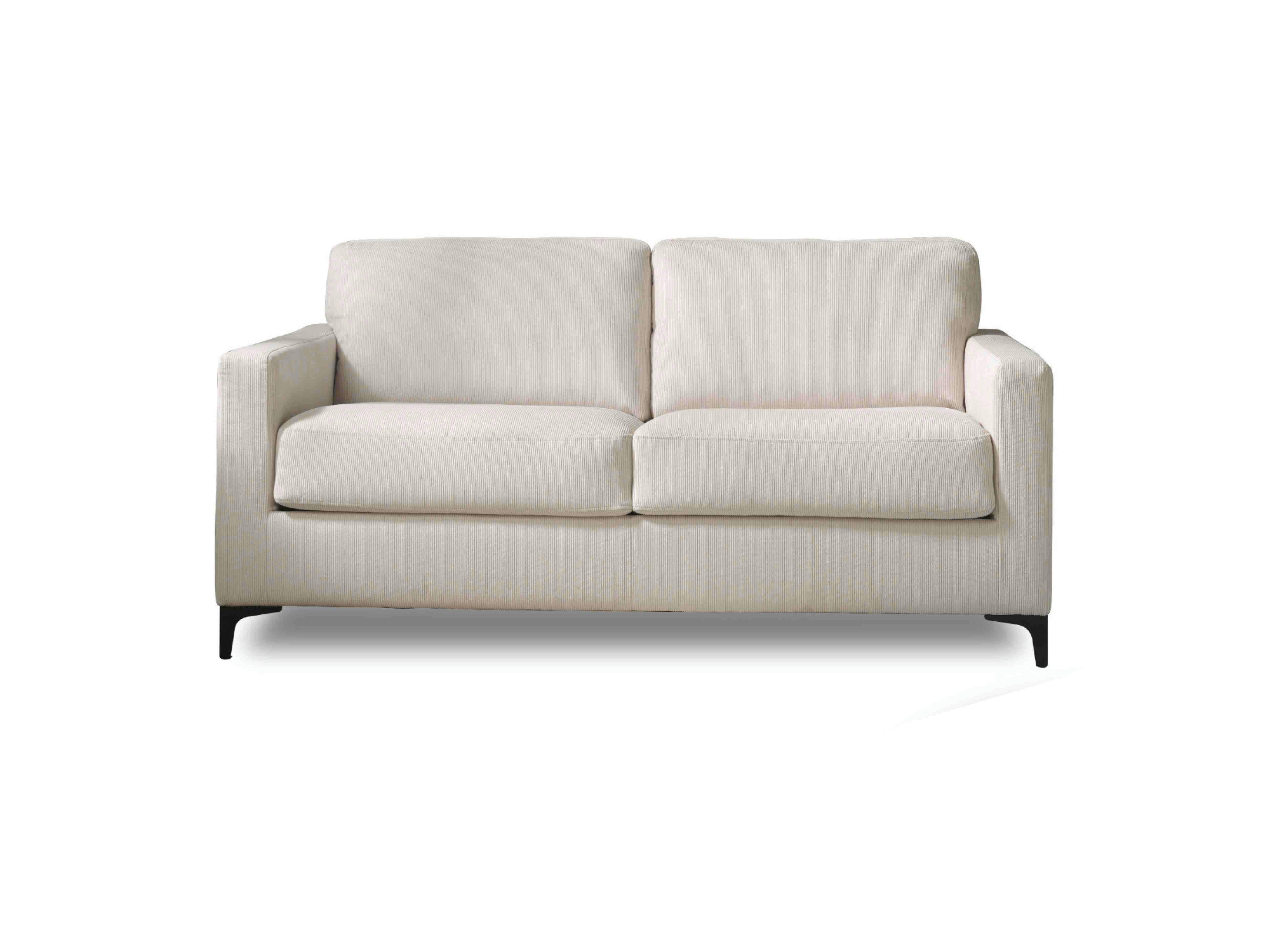 ALIX - Canapé droit convertible 3 places en velours côtelé beige