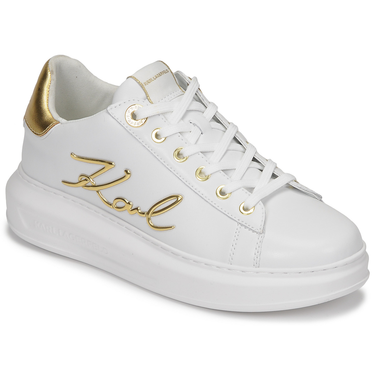 Karl Lagerfeld - KAPRI Signia Lace Lthr - White / Gold