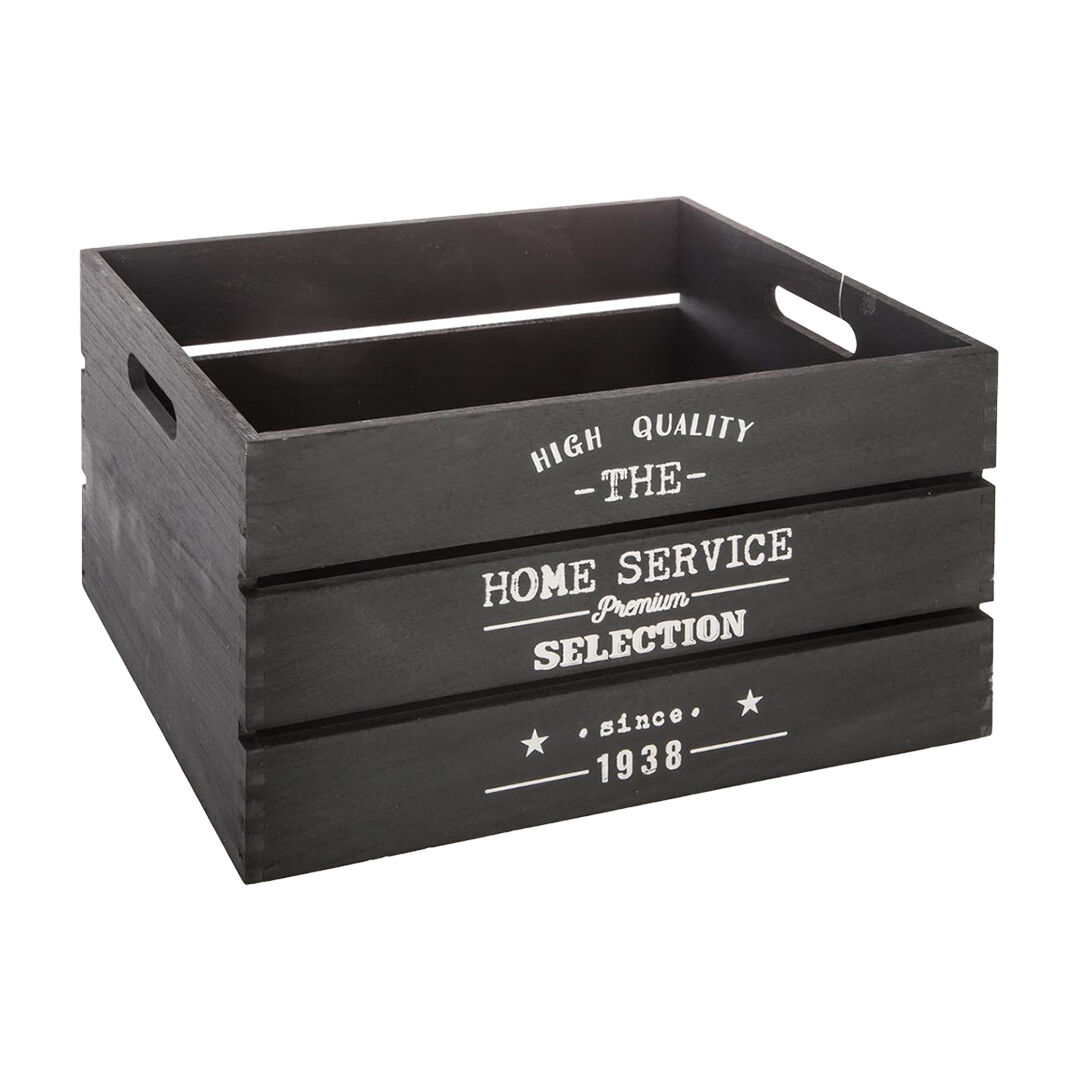 Caixa Em Madeira Factory cinza escuro