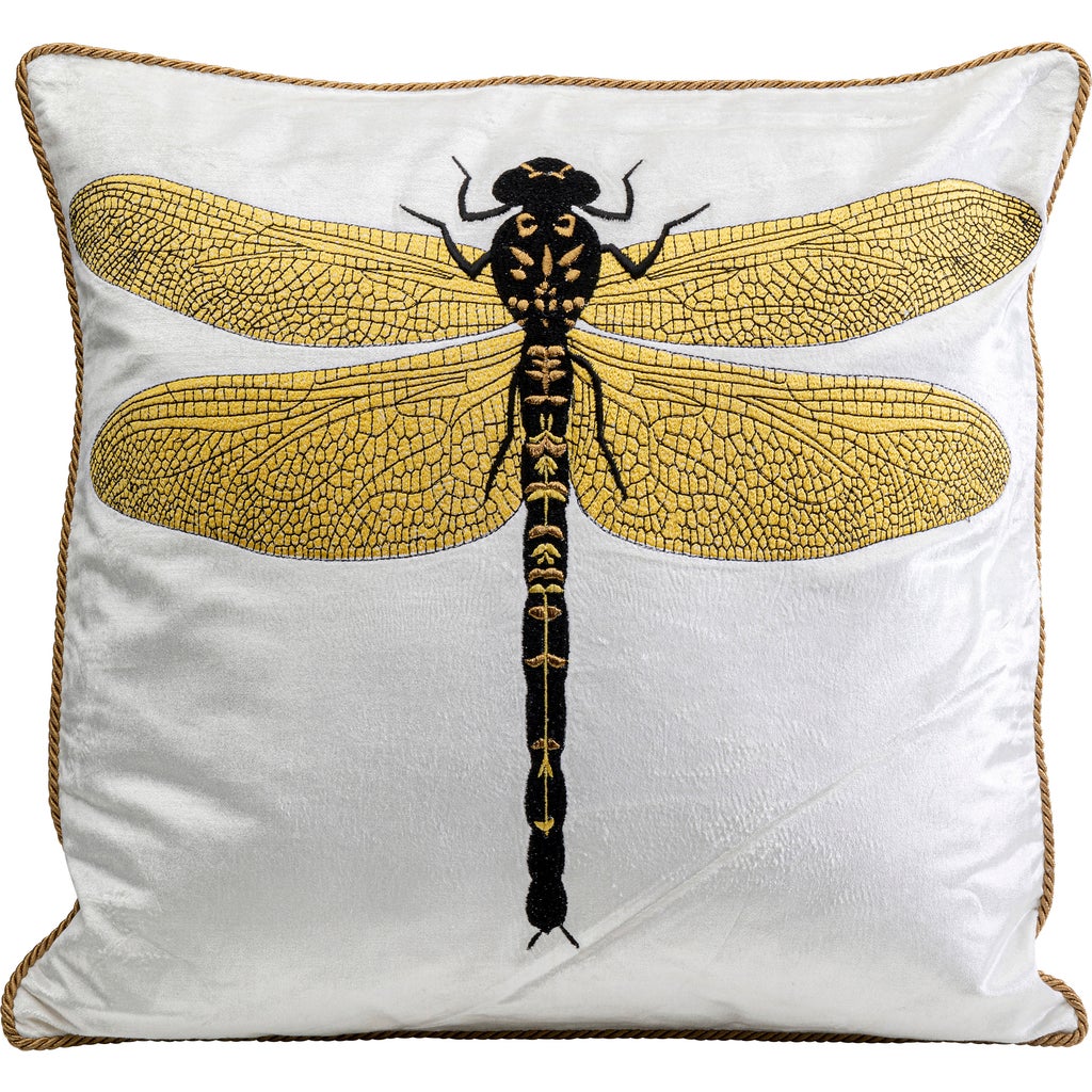 Kare Kussen Glitter Dragonfly White 40x40cm