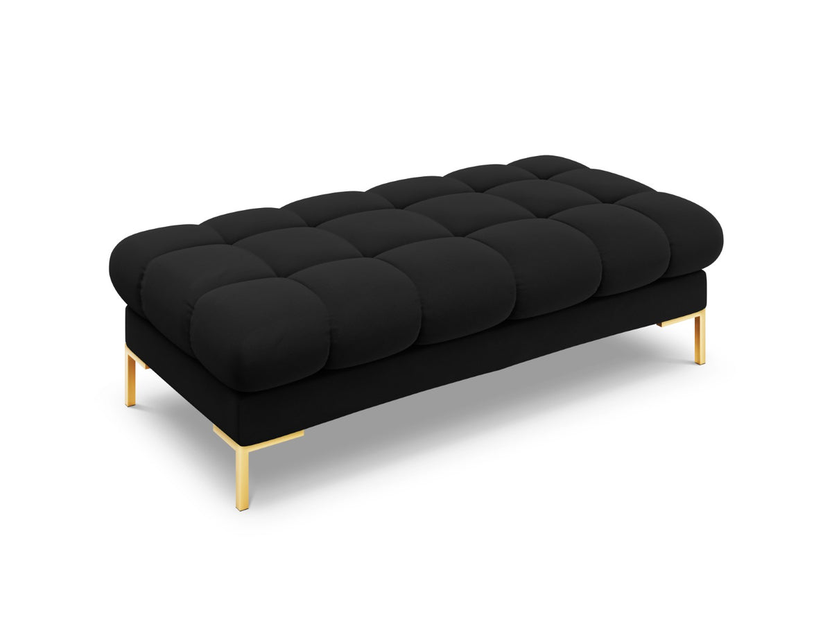 Cosmopolitan Design Bank Bali 2-zits, flueel, zwart - 62x133x40cm