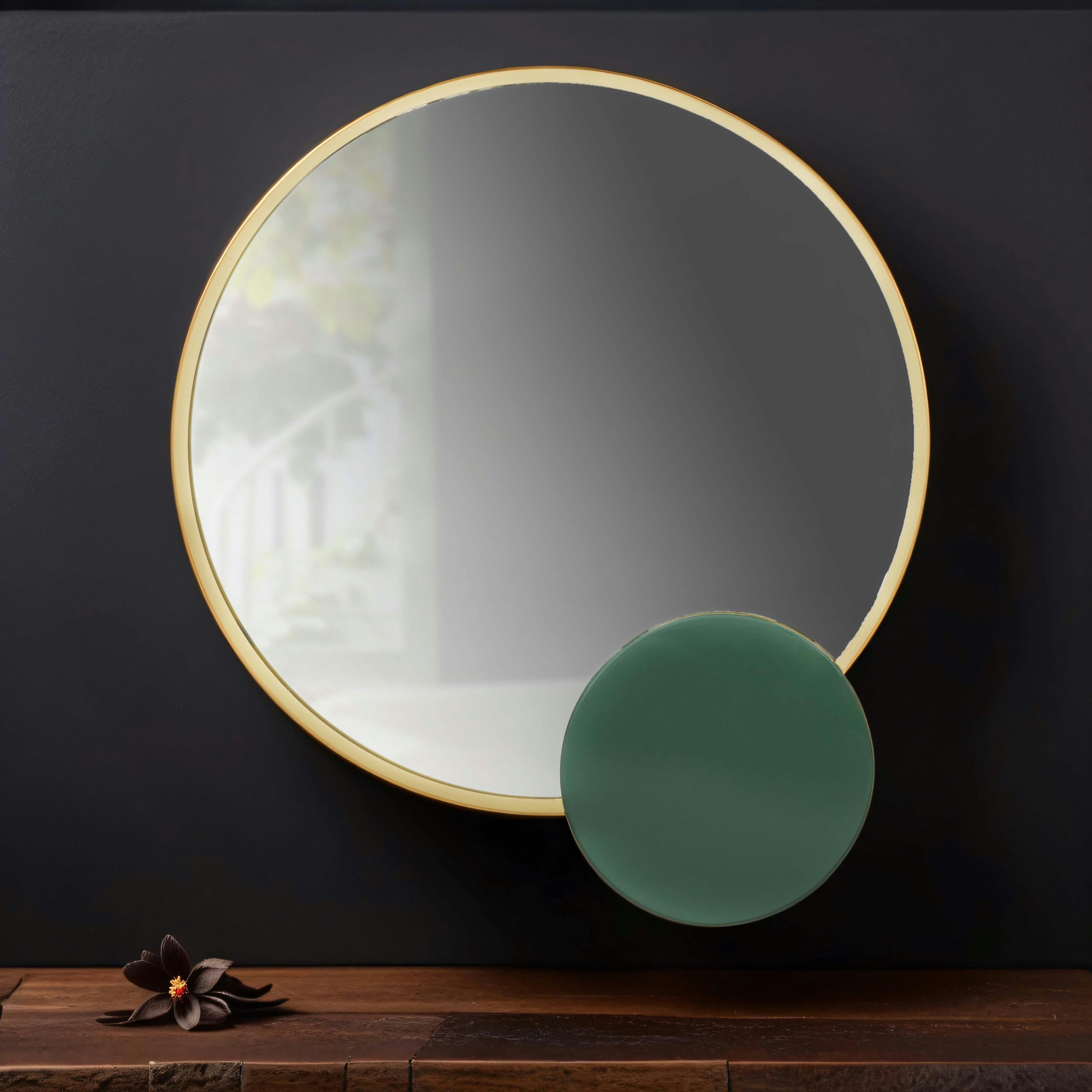 EKLYPS - Miroir avec détail en métal émaillé 67 cm