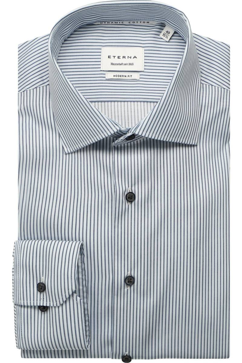 ETERNA Modern Fit Hemd blau, Gestreift