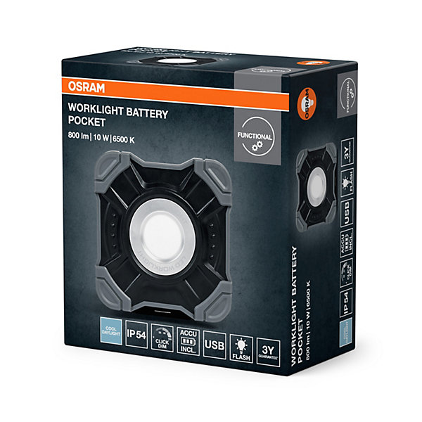 OSRAM Lampe de travail LEDValue Pocket 10 W à piles