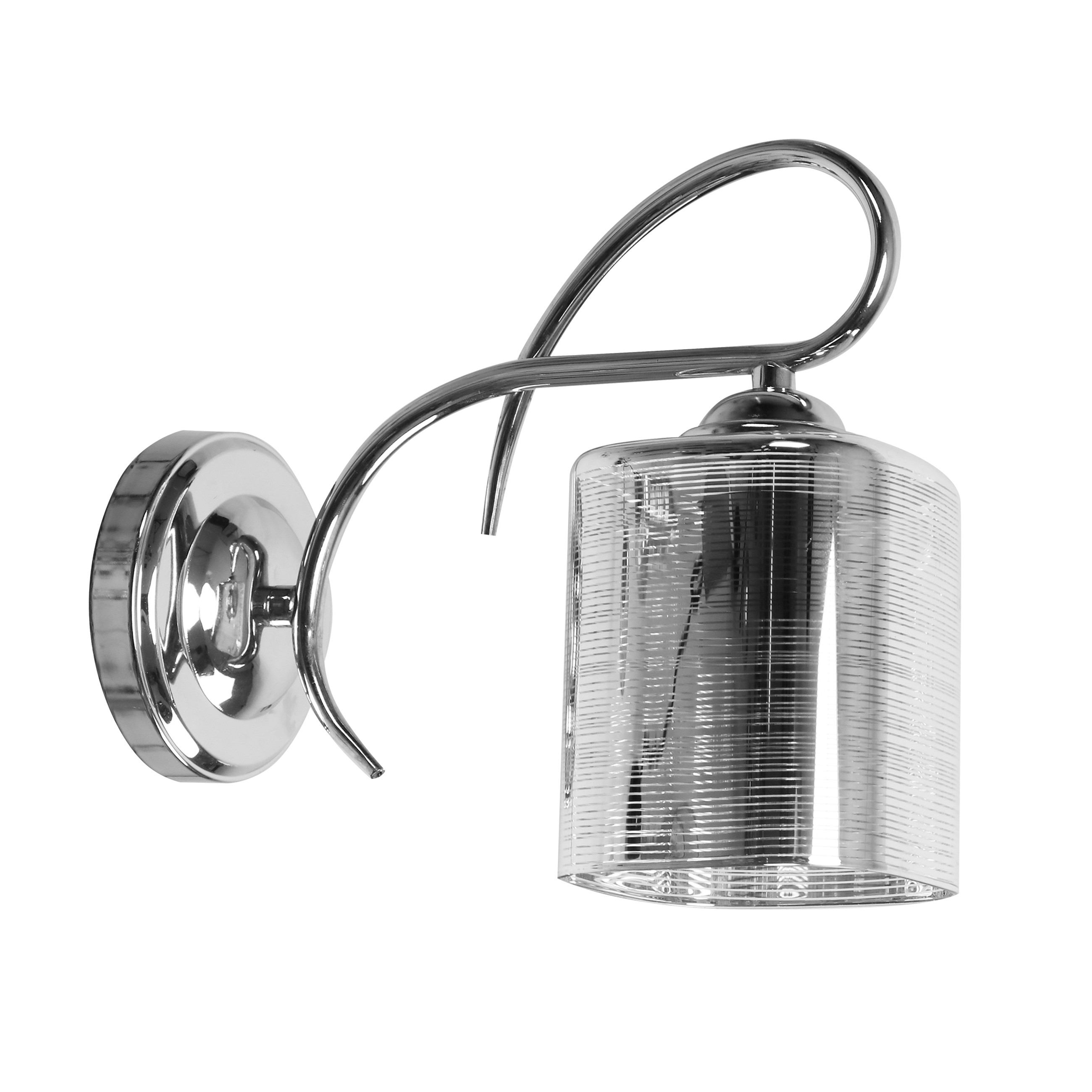 Lampa kinkiet ITALO chromowy 1x40w e27 klosz srebrny