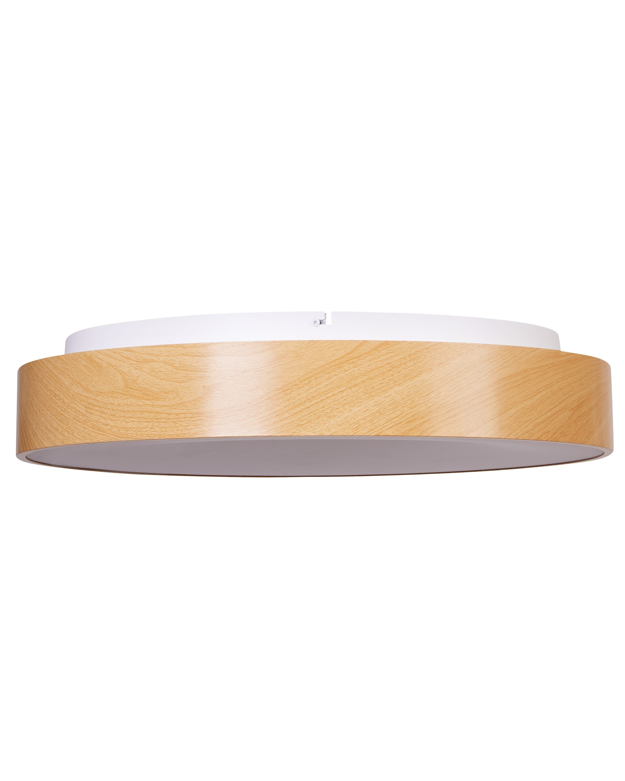 Lampa sufitowa LED plafon metalowa jasne drewno