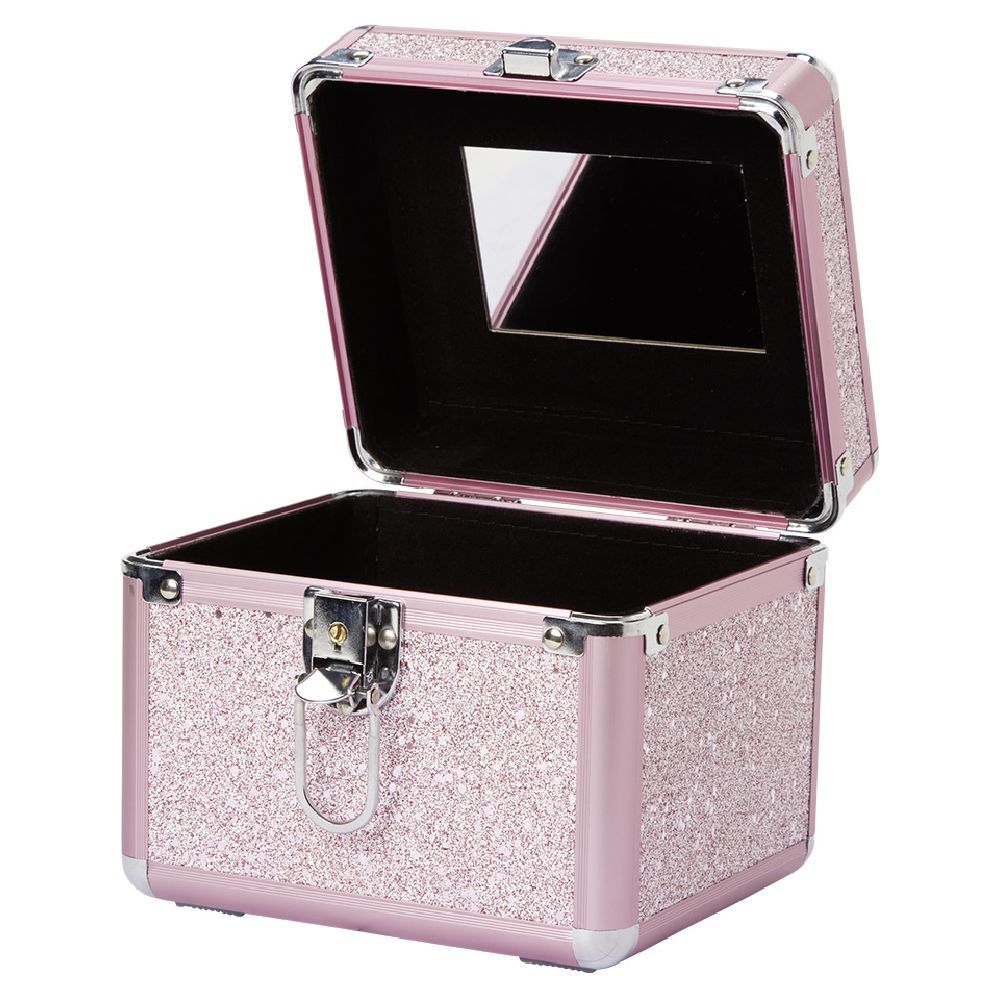 Vanity cosmétique rose à paillettes