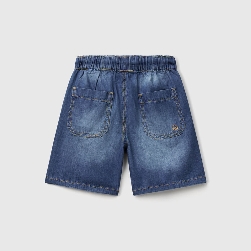 Chambray bermudas with drawstring