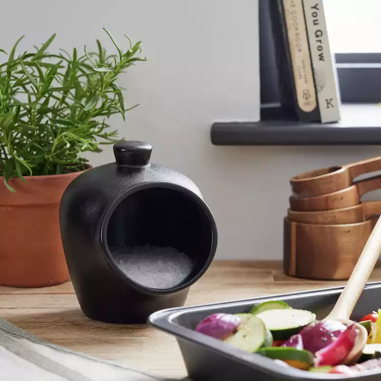 Habitat Industrial Stoneware Salt Container