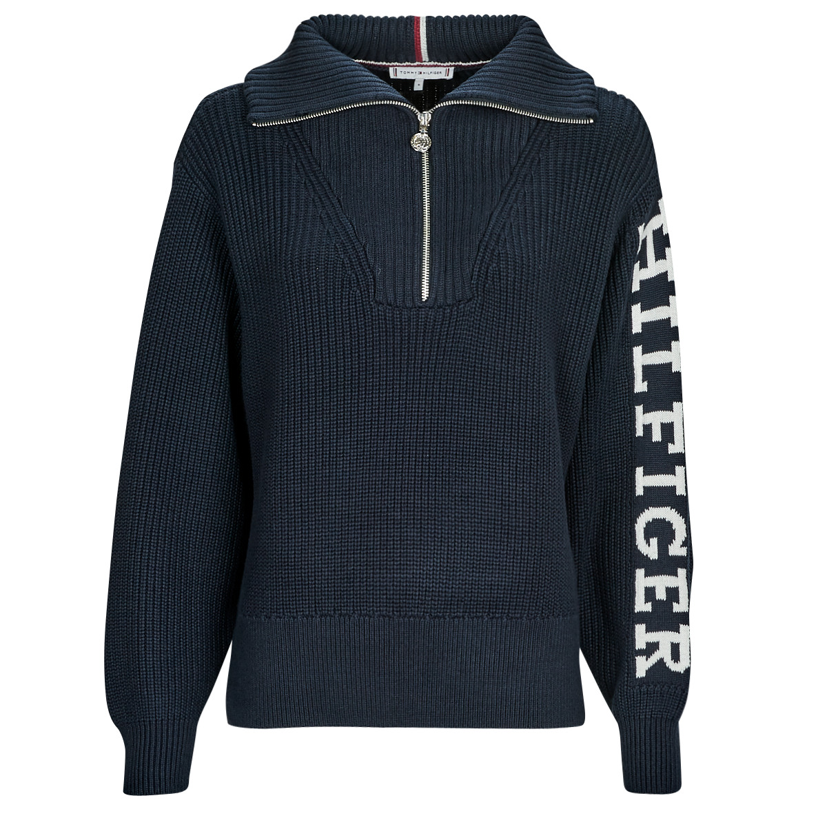 Tommy Hilfiger - PLACED HILFIGER 1/2 ZIP SWEATER - Marine