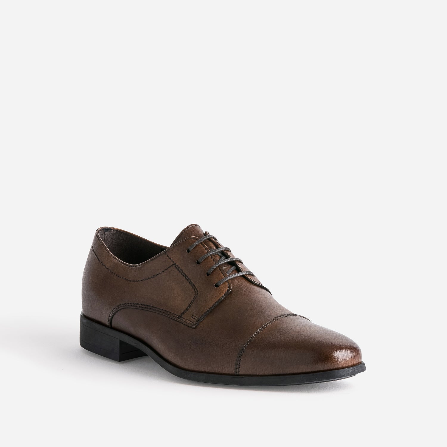 Derby marron cuir bout droit