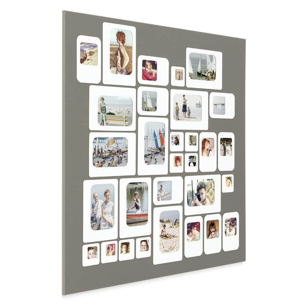 M30 - Cadre photo design pêle mêle gris 69x69cm