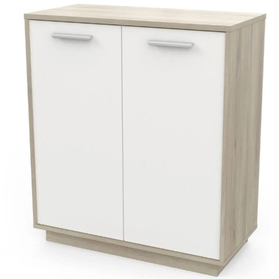 Opbergkast Leontien 2 draaideuren-Kronberg eik/mat wit