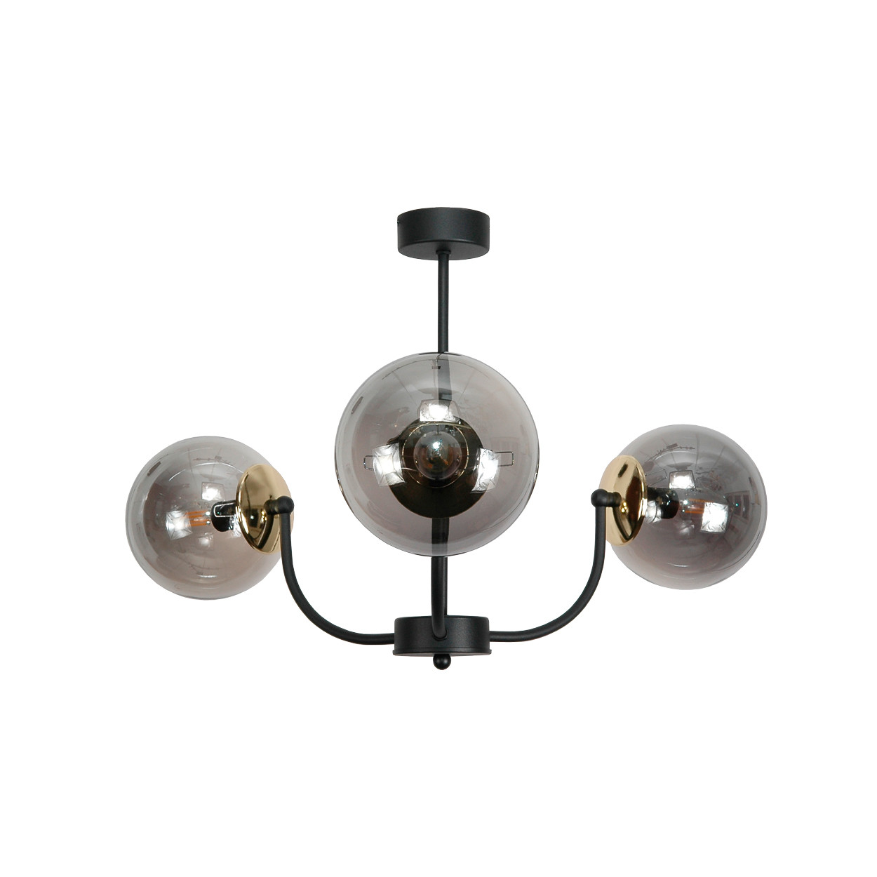 Lampa sufitowa czarna EDYLIT kule grafitowe loft 3xE14 ESTI NED 15-122