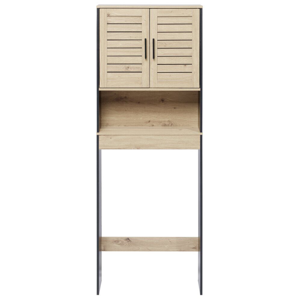 Meuble contour de WC naturel et noir 58,5x19xH160 cm - Richmond