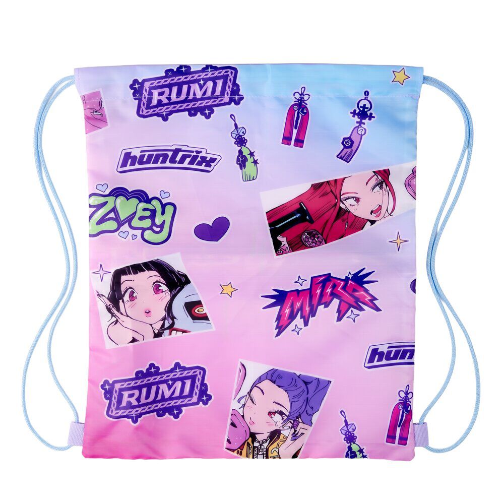 Sac à chaussures Kpop Demon Hunters rose bleu violet 33x44cm