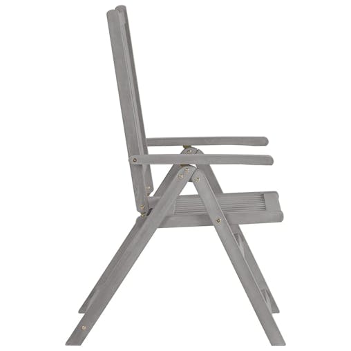 NNEVL Garden Reclining Chairs 8 pcs Grey Solid Wood Acacia