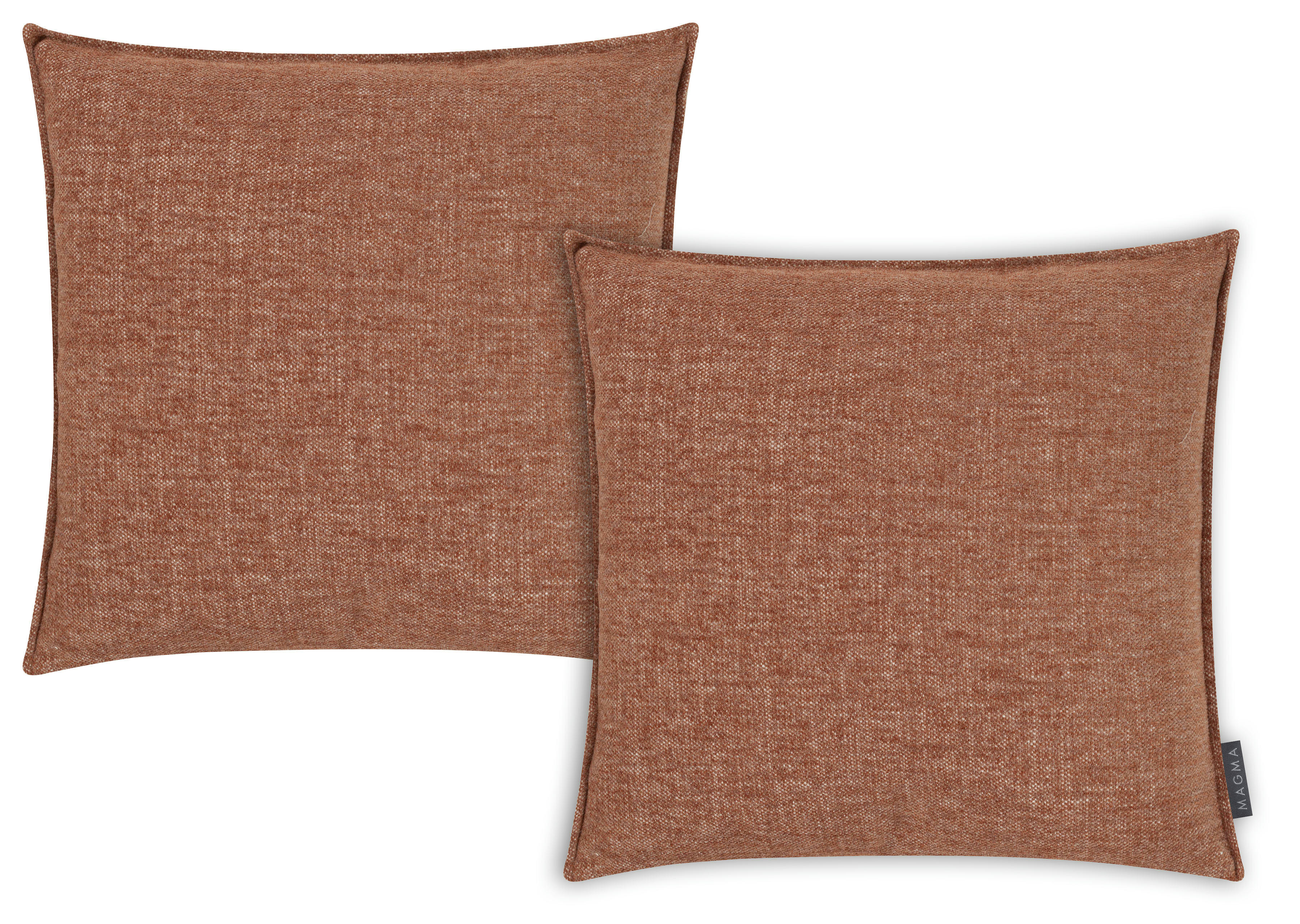 SMOOTHY - Housse de coussin chiné duveteux cuivre polyester- Lot de 2 - 45x45
