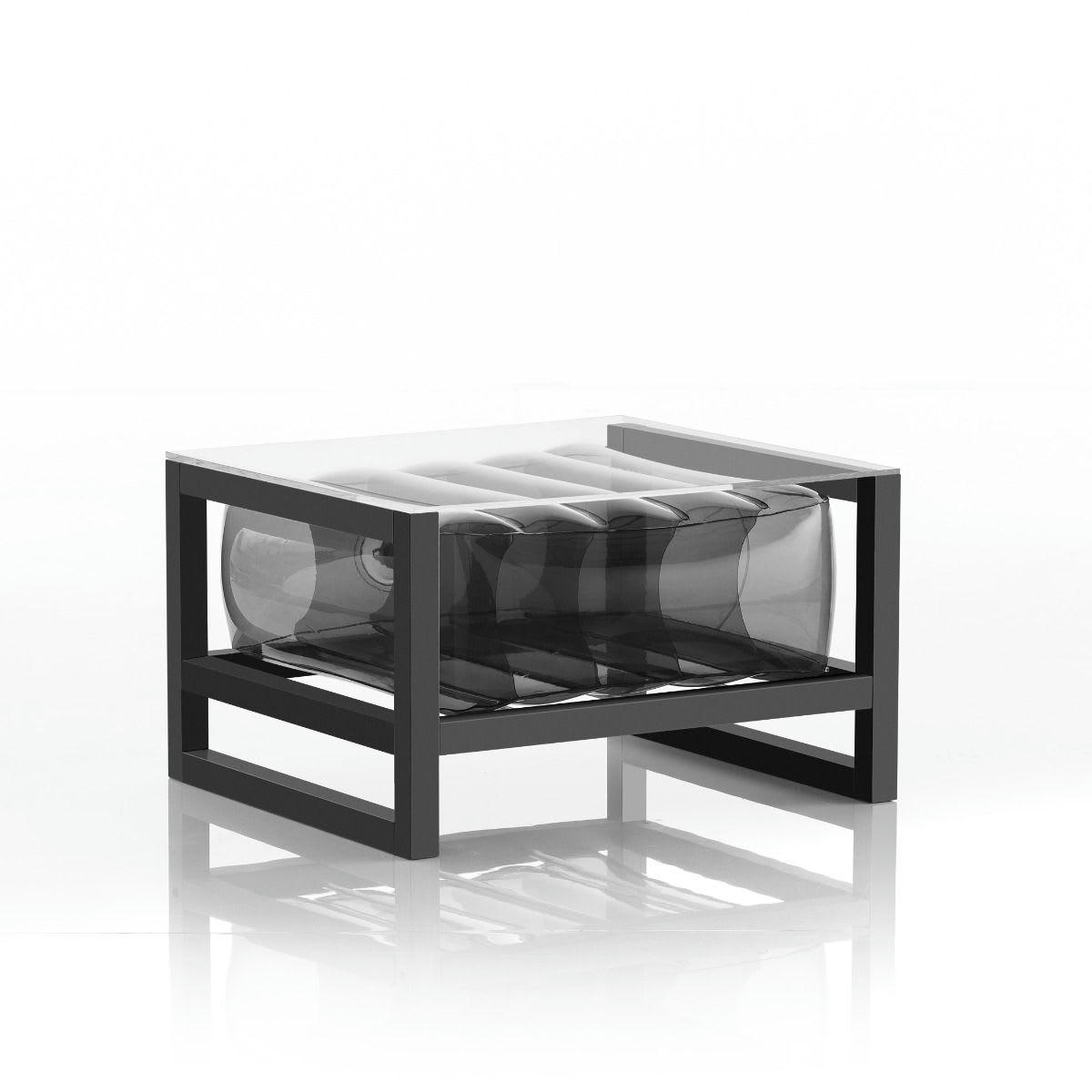 YOKO EKO - Table basse tpu noir cristal cadre en aluminium
