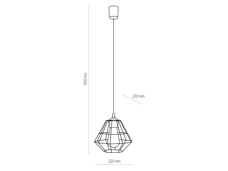Lampa wisząca Diamond metalowa czarna