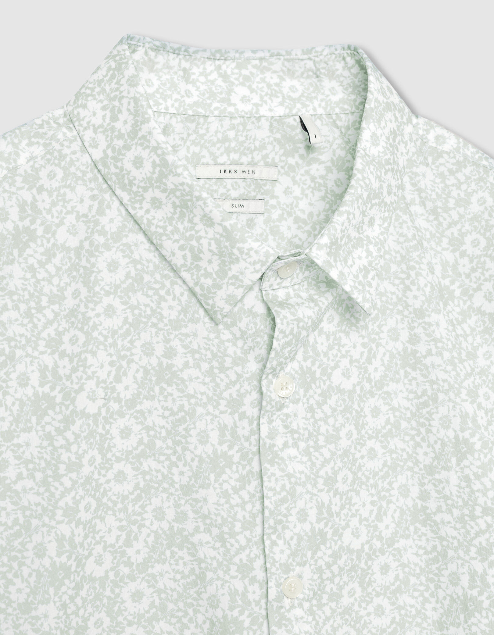 Chemise slim verte tissu Liberty motif fleurs Homme
