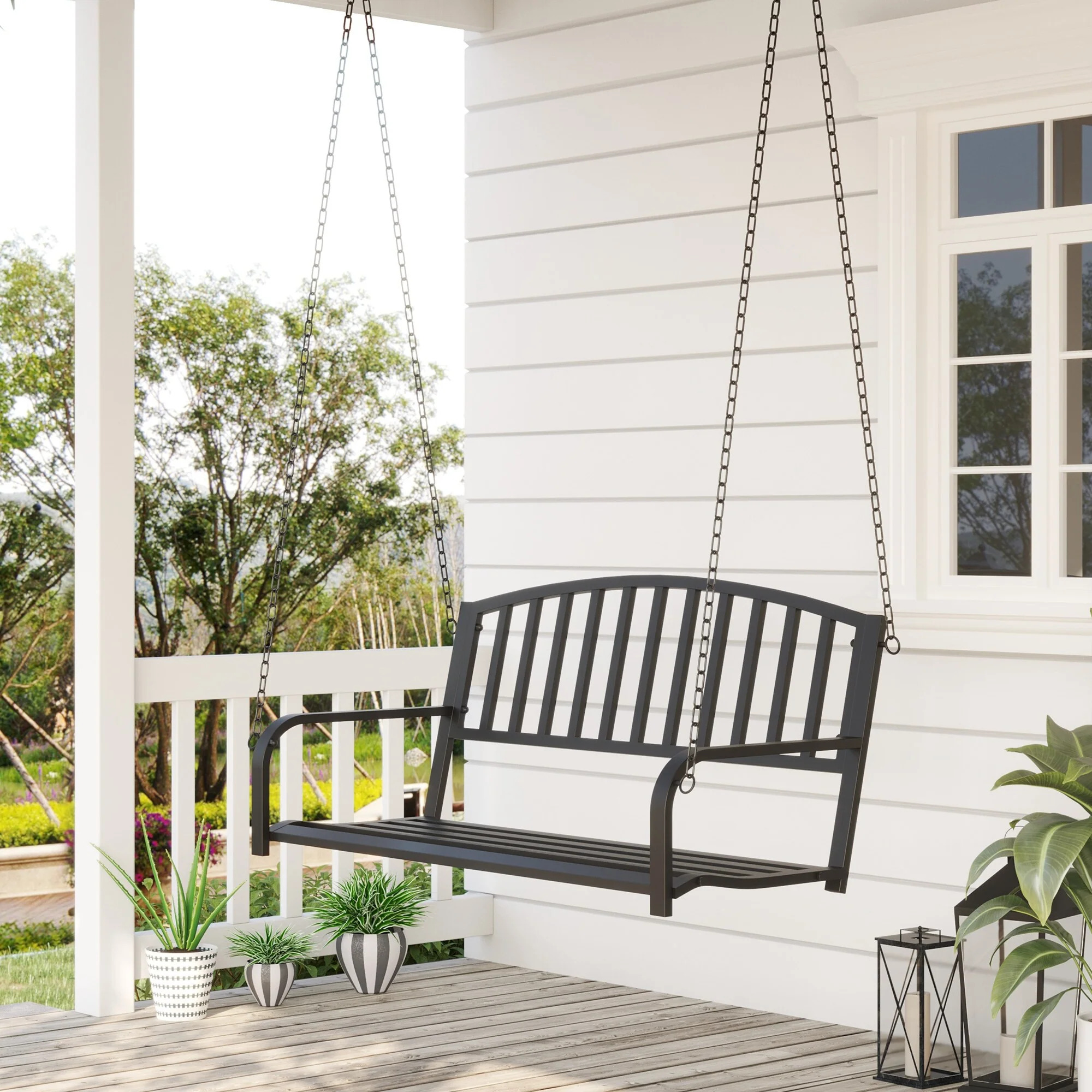 Steel 2-Person Porch Swing Bench