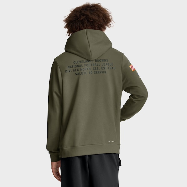 Cleveland Browns Nike 2025 Salute to Service Sideline Standard Issue Dri-FIT Hoodie - Olive