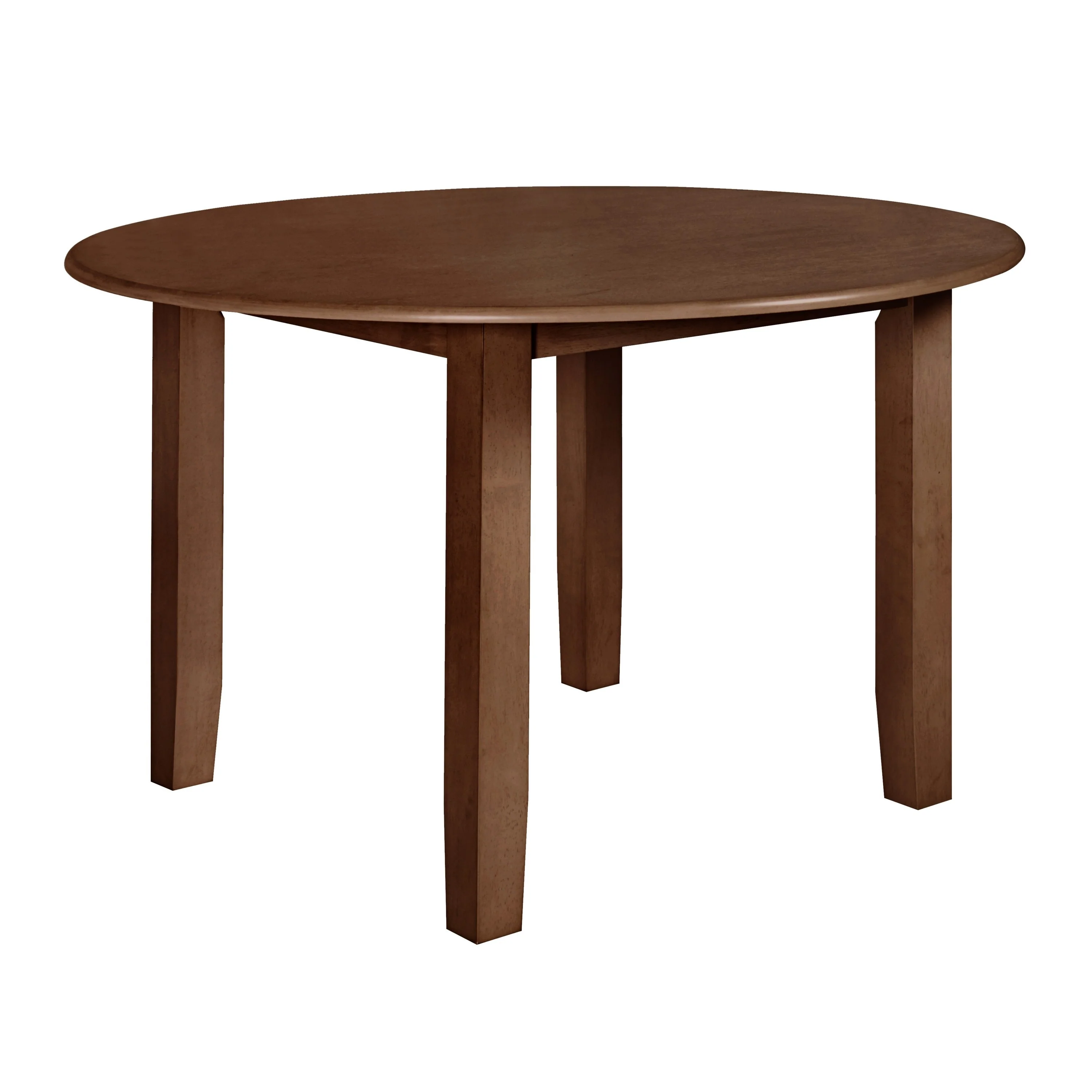 Accai Round Dining Table with Angled Legs, Walnut Rubberwood 47 Inch