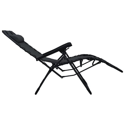 NNEVL Folding Deck Chair Black Textilene