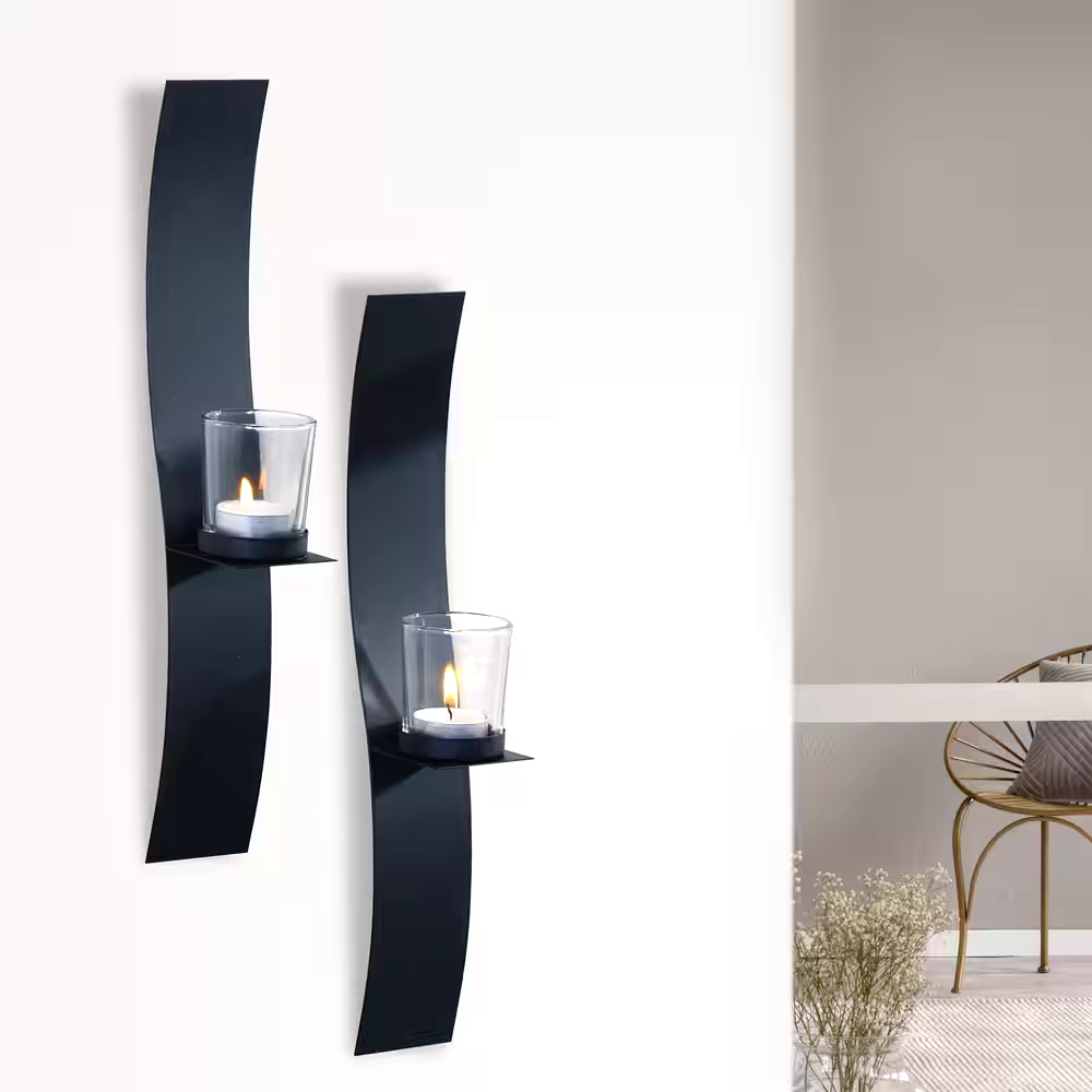 Northwood Collections Sleek Sconce Candle Holders, 15-in, 2-pk