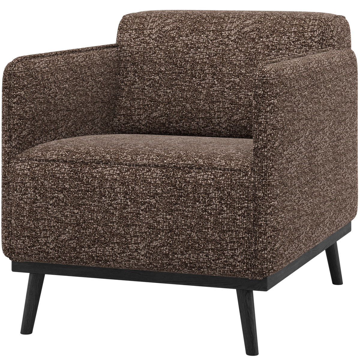 WOOOD fauteuil met arm Statement - Polyester - Bruin Melange - 77x72x93