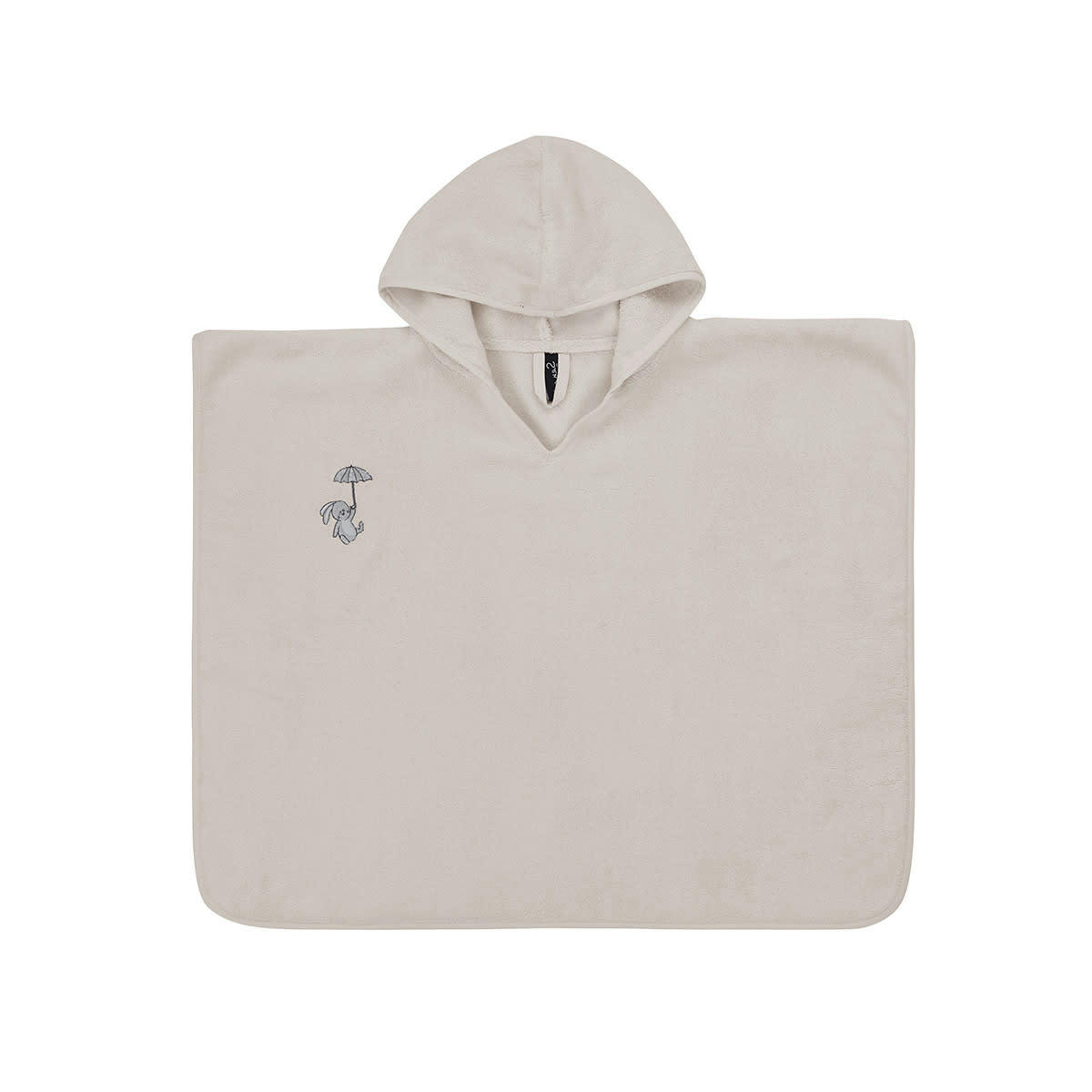 BABY SOFT RAIN RABBIT - Poncho de bain enfant en coton peigné Blanc Cassé Taille unique