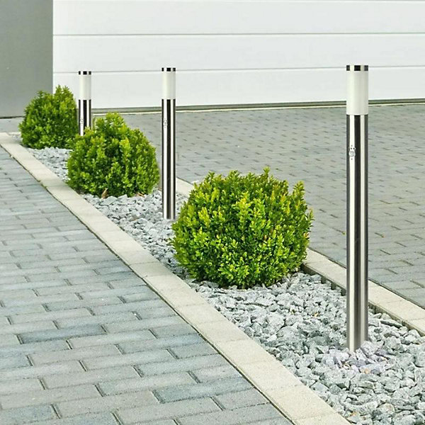 Borne de Jardin Acier Inoxydable avec Détecteur 110cm IP44 pour Ampoule E27 - SILAMP