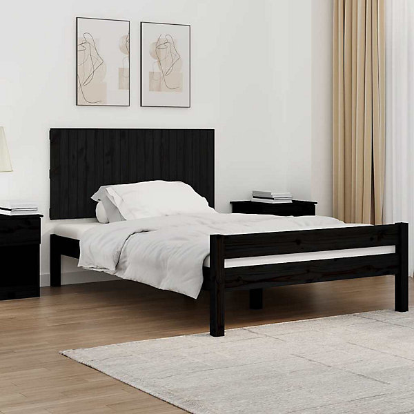 824842 vidaXL Tête de lit murale Noir 127,5x3x60 cm Bois massif de pin