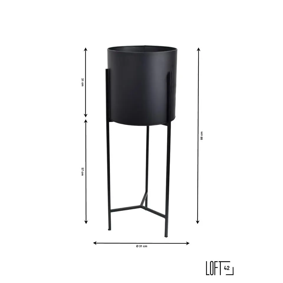 LOFT42 Joy Plantenbak Rond - Metaal - Mat Zwart