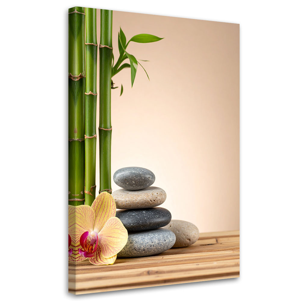 Obraz do salonu sypialni kuchni biura, Kwiat kamienie bambus zen spa 20x30