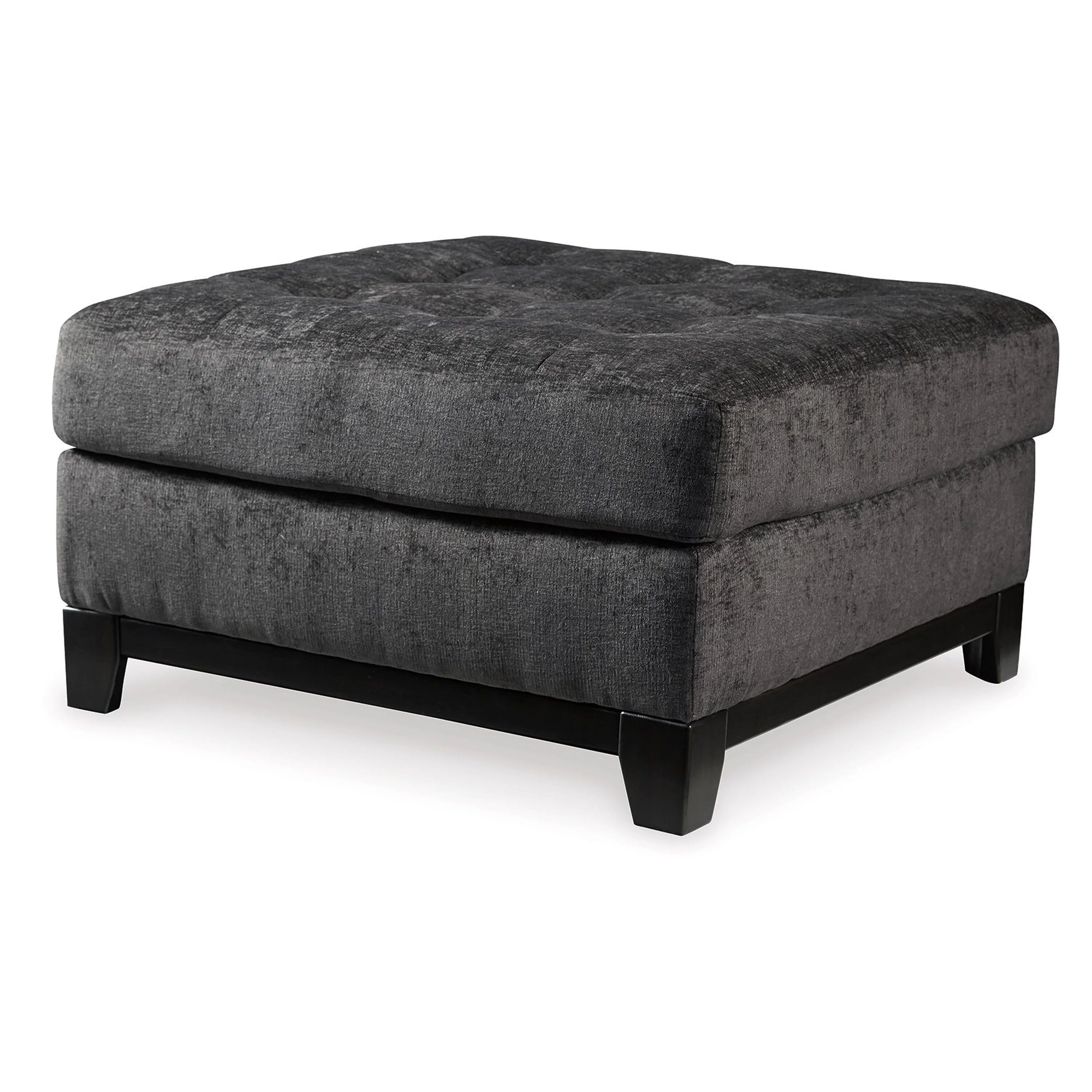 Zinie Oversize Ottoman, Modern Steel Gray Polyester 36 Inch Square