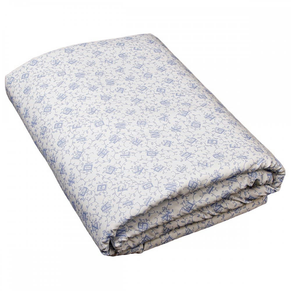 ALPHABET CIEL - Edredon 100x140 cm alphabet blue ciel