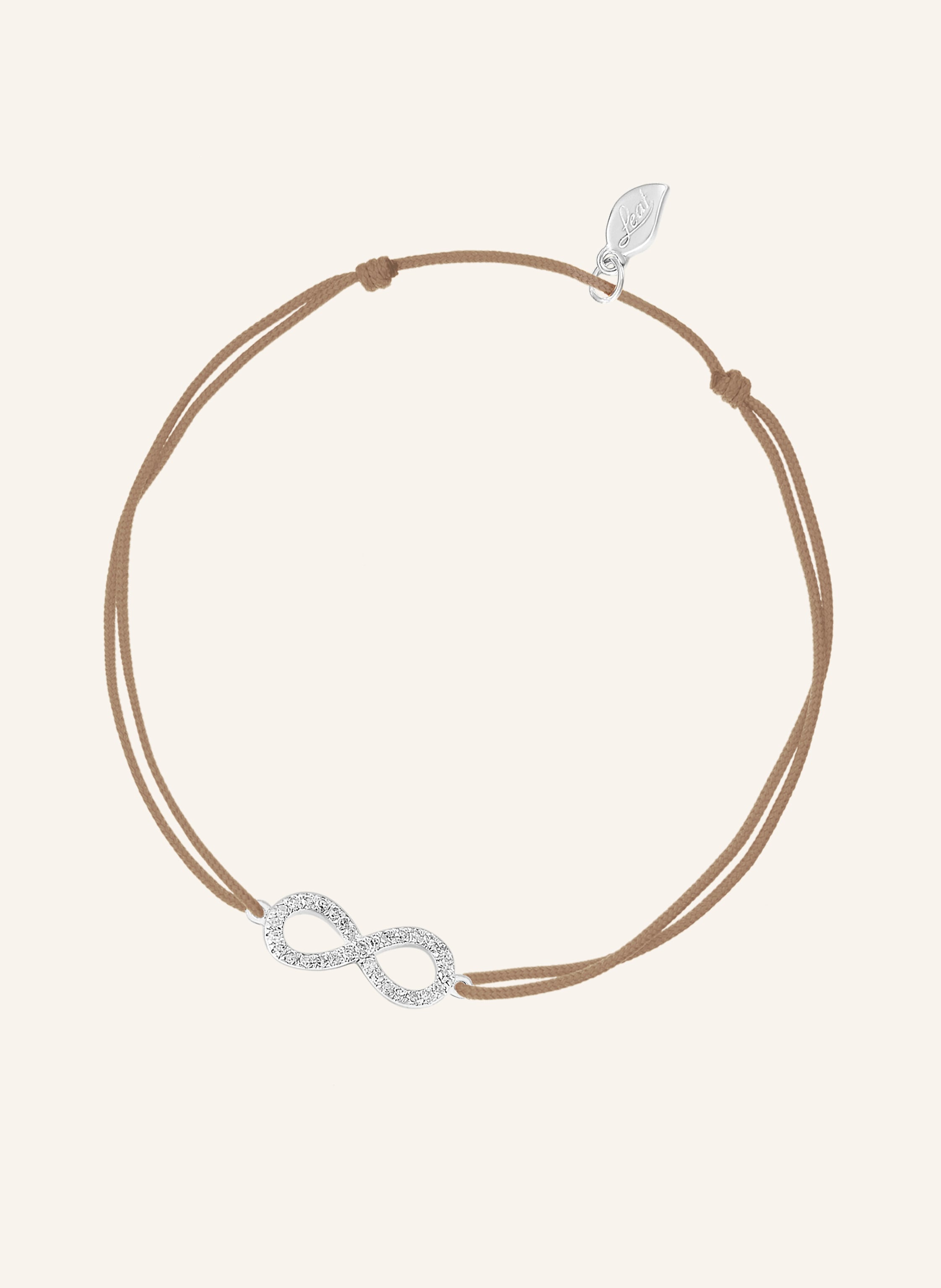 Leaf Freundschaftsarmband INFINITY aus 18 Karat Weißgold mit Diamanten