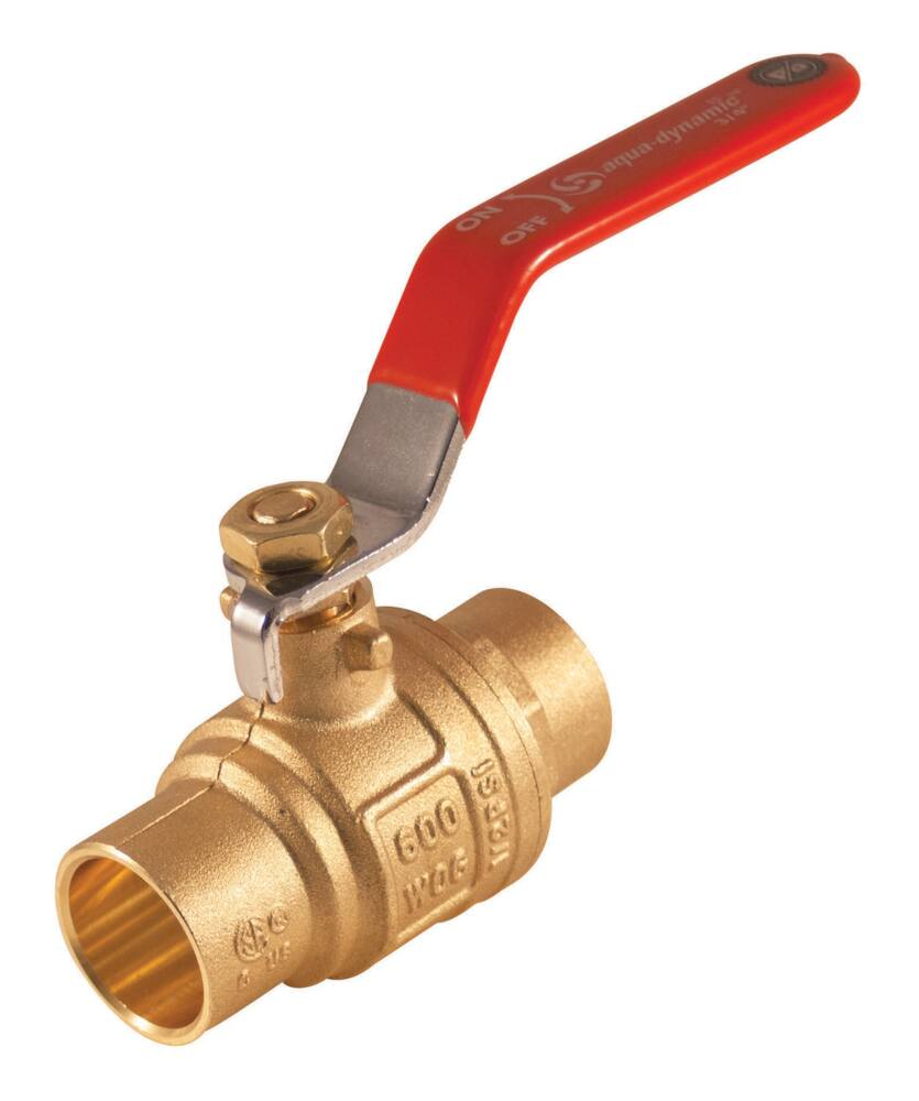 Aqua-Dynamic Brass Solder Full Port Ball Valve, Assorted Sizes