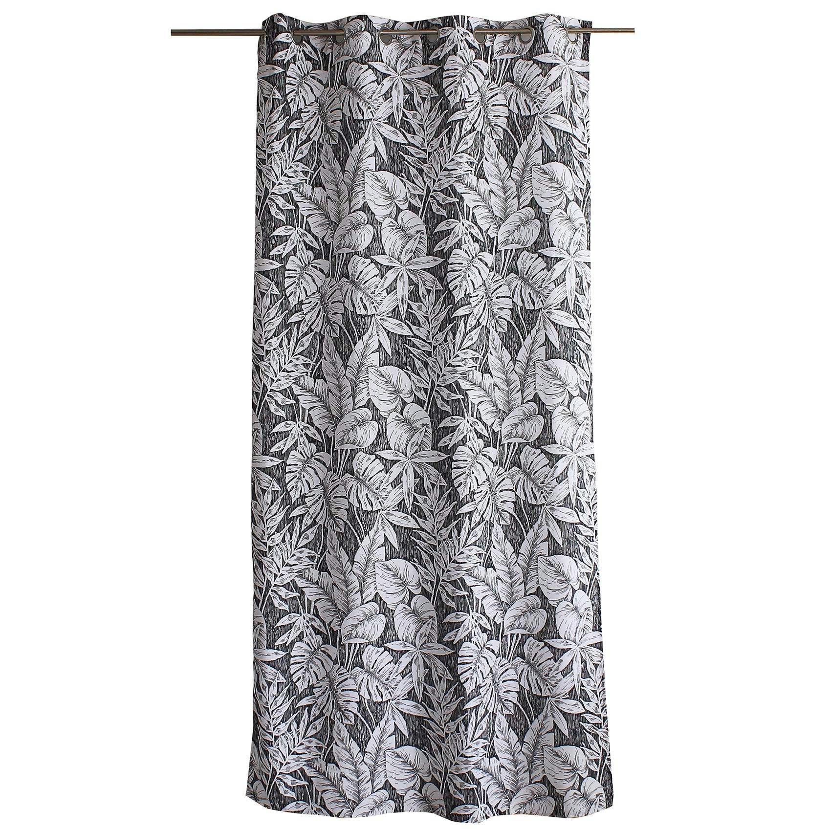 - Rideau tamisant au style exotique polyester gris foncé 135x240 cm