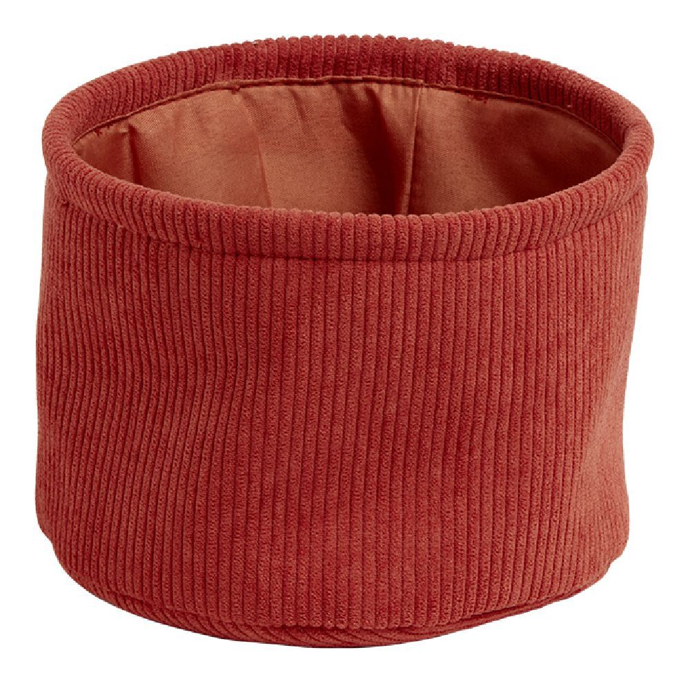 Panière de rangement ronde velours Marron - Ø16xH12 cm