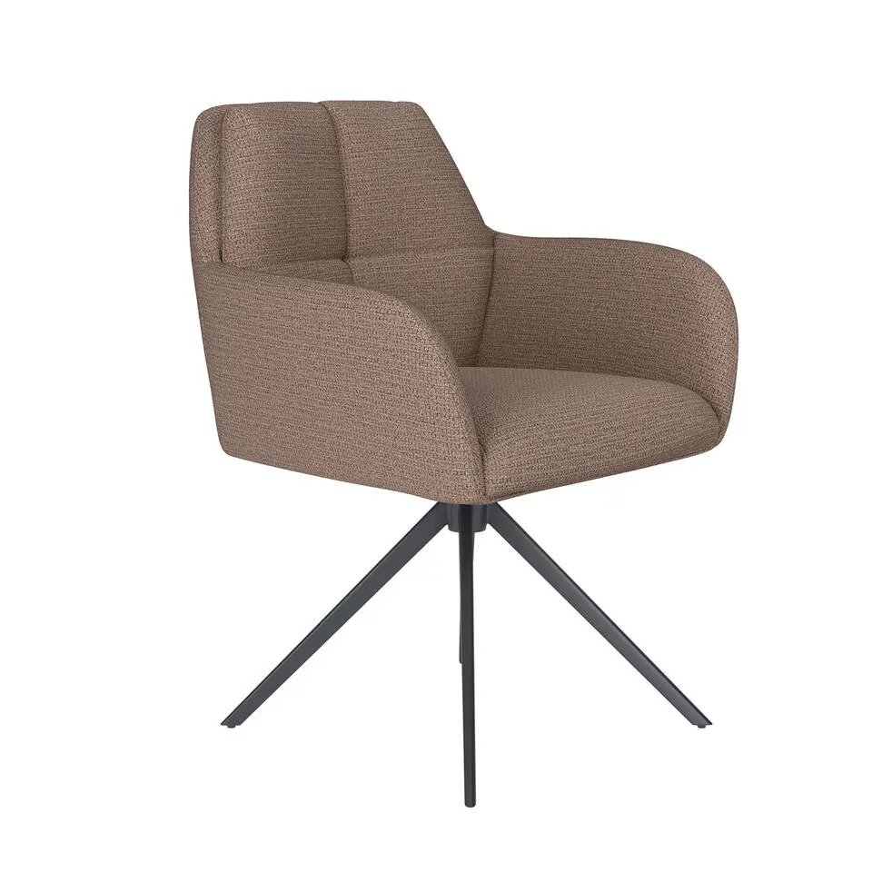 Housecraft Pete Eetkamerstoel Draaibaar Metaal Taupe