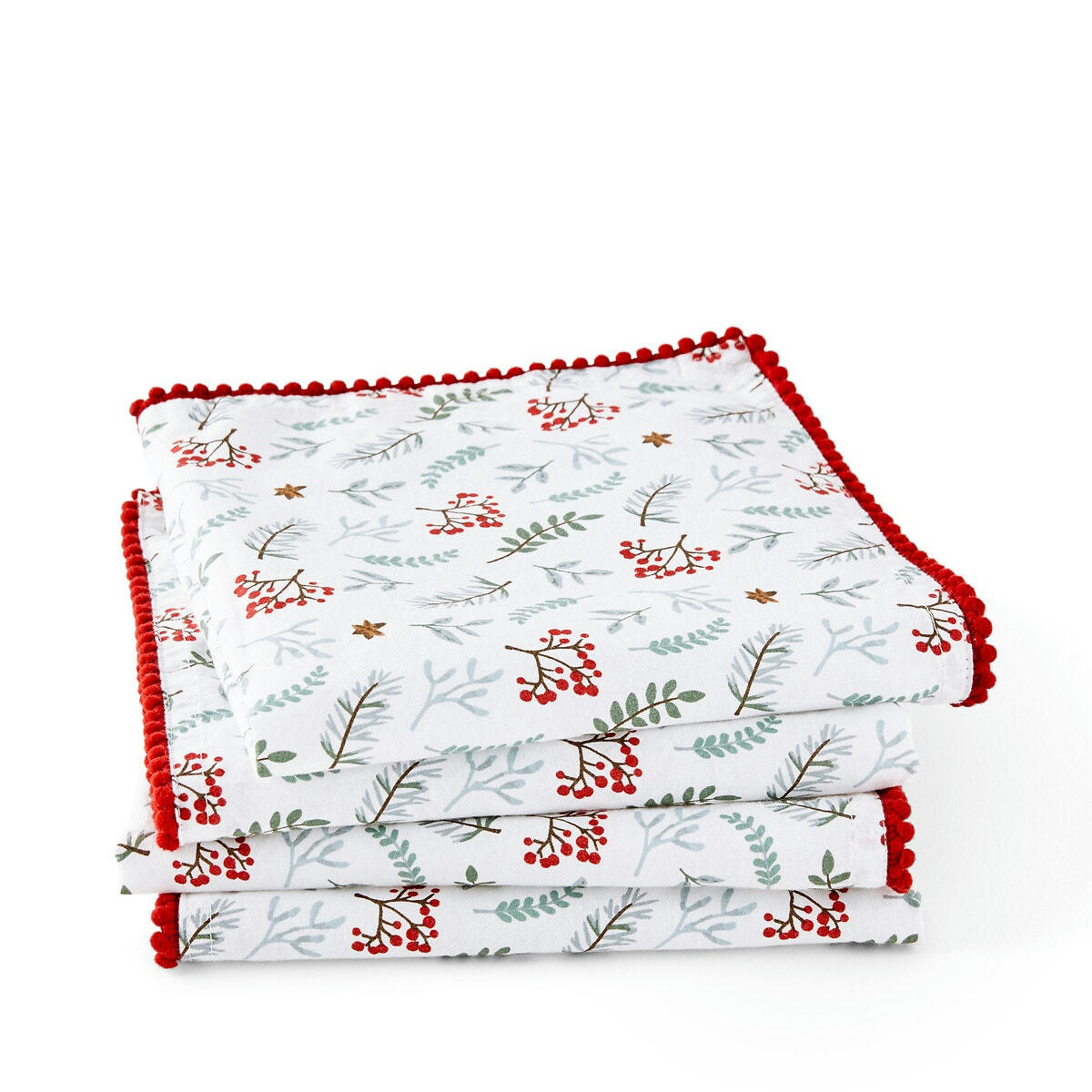 Lot de 4 serviettes de table, Winter berry