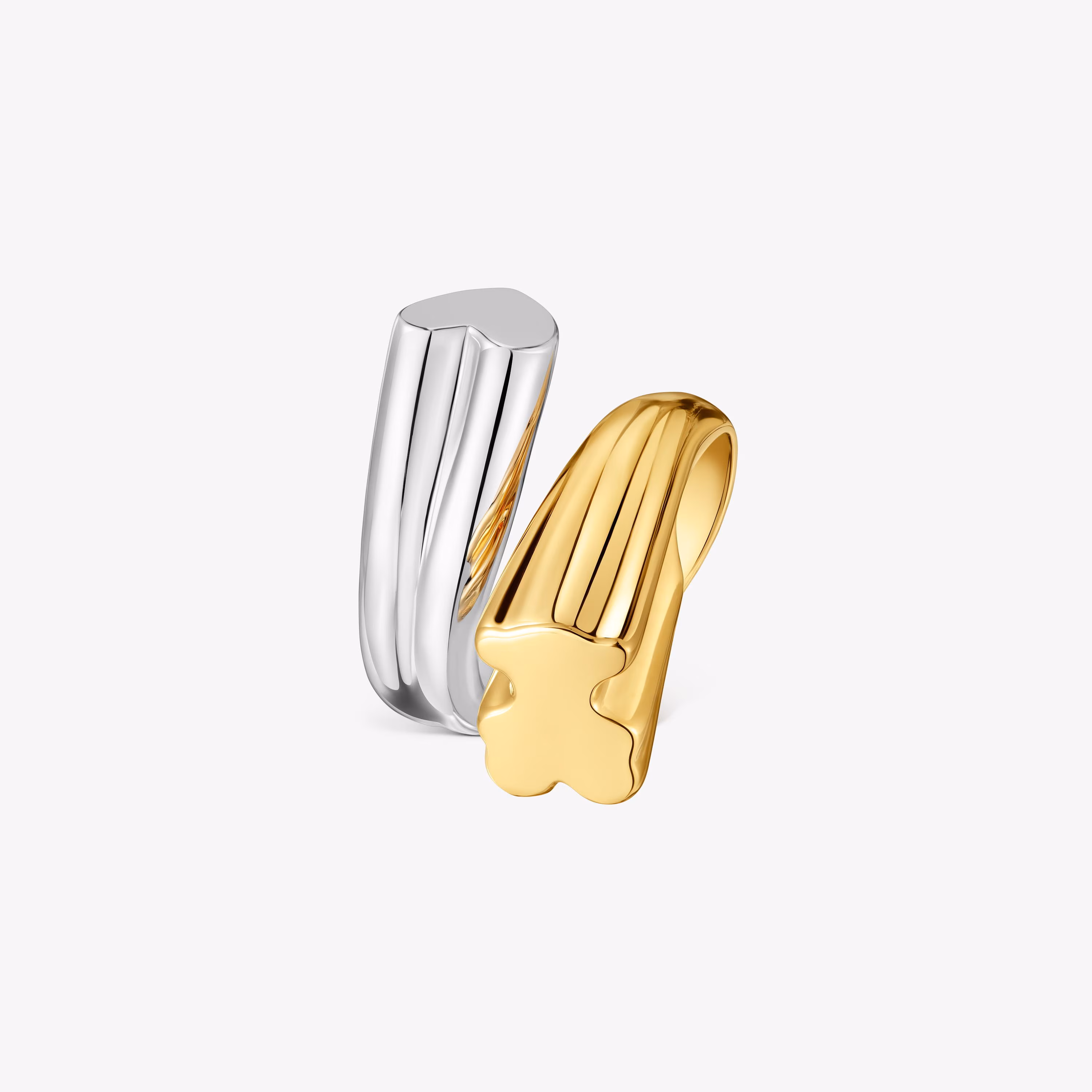 Anillo mediano bicolor con motivos oso y corazón TOUS 1950