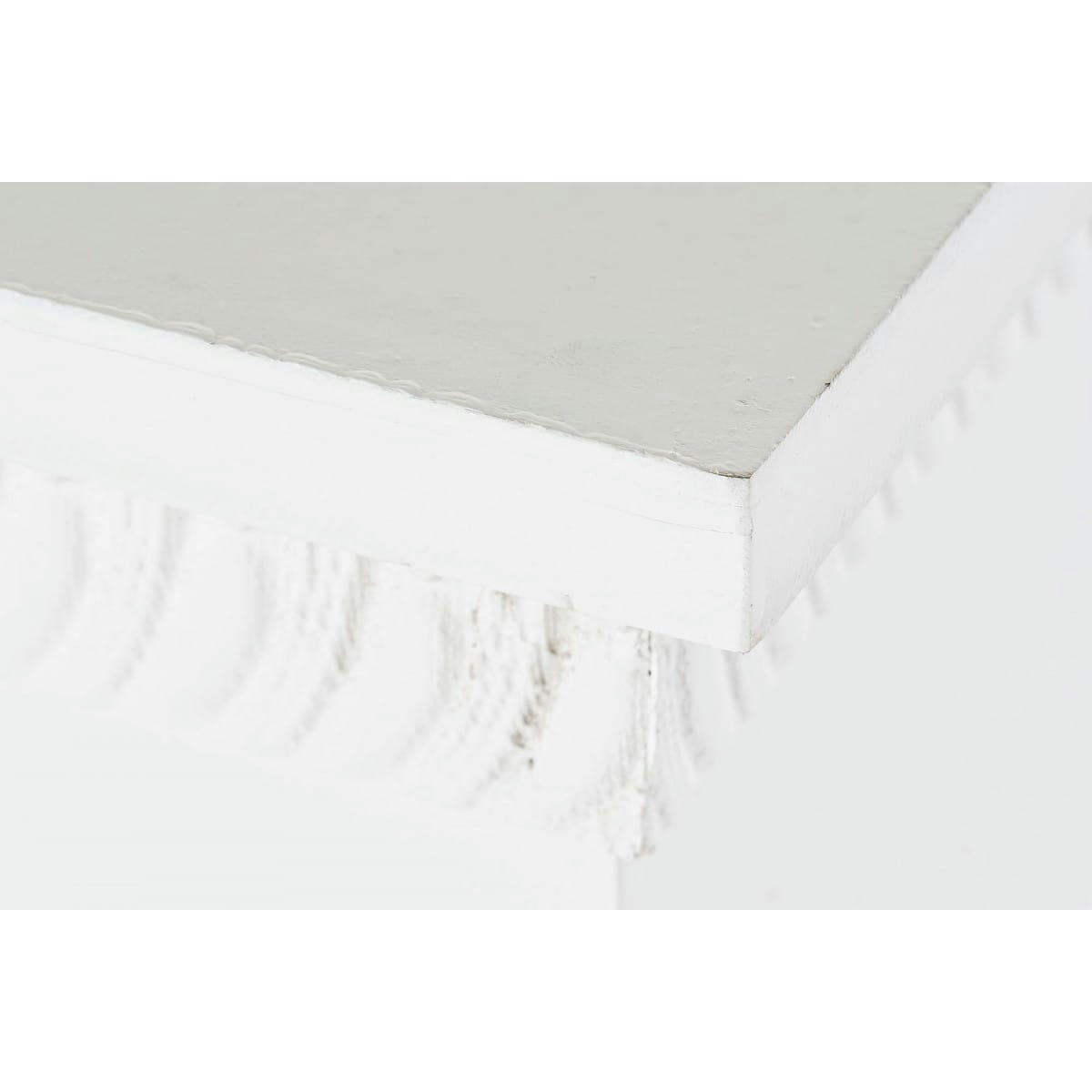 - Cheminée décorative bois blanc - 110x23x110cm