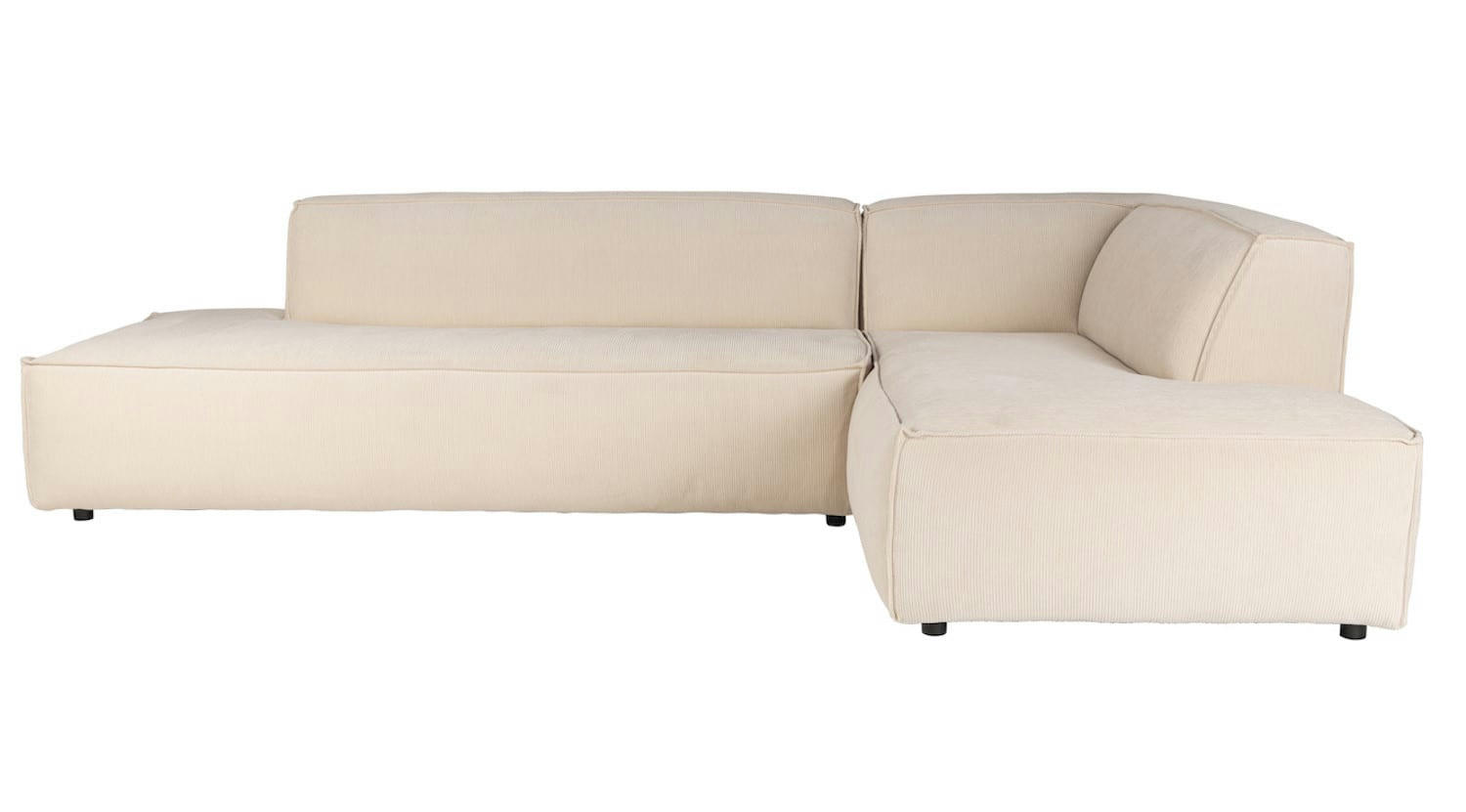 FAT FREDDY - Grand canapé d'angle droit en velours crème